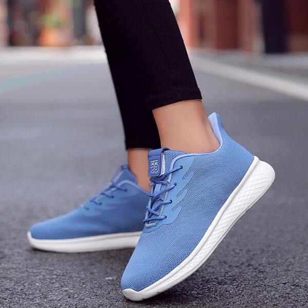 

Lace-up Front Knit Sneakers, Blue