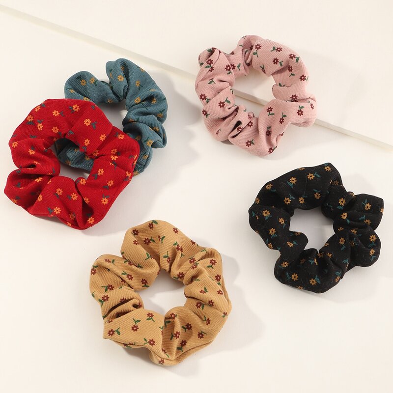 

5pcs Ditsy Floral Hair Scrunchie, Multicolor