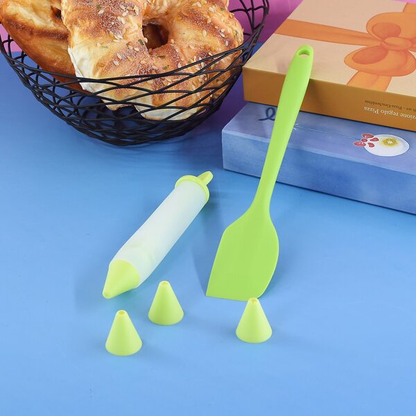 

5pcs Silicone Pastry Pen & Spatula Set, Green