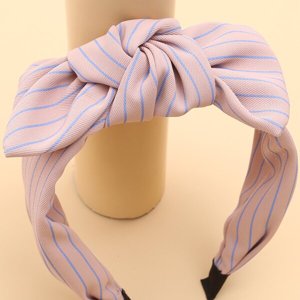 

Bow Decor Striped Hair Hoop, Dusty pink