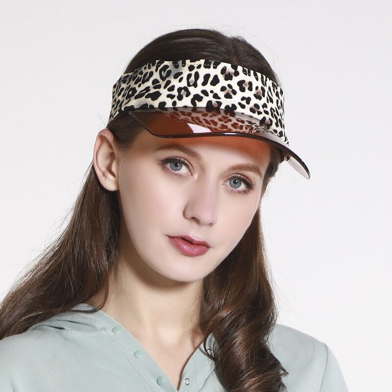 

Leopard Pattern Clear Visor Hat, Multicolor