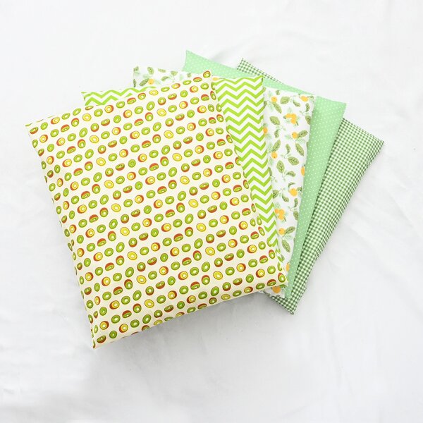 

5pcs Mixed Pattern DIY Craft Fabric, Green