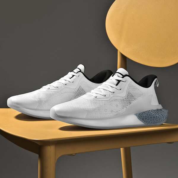 

Men Lace-up Front Sneakers, White