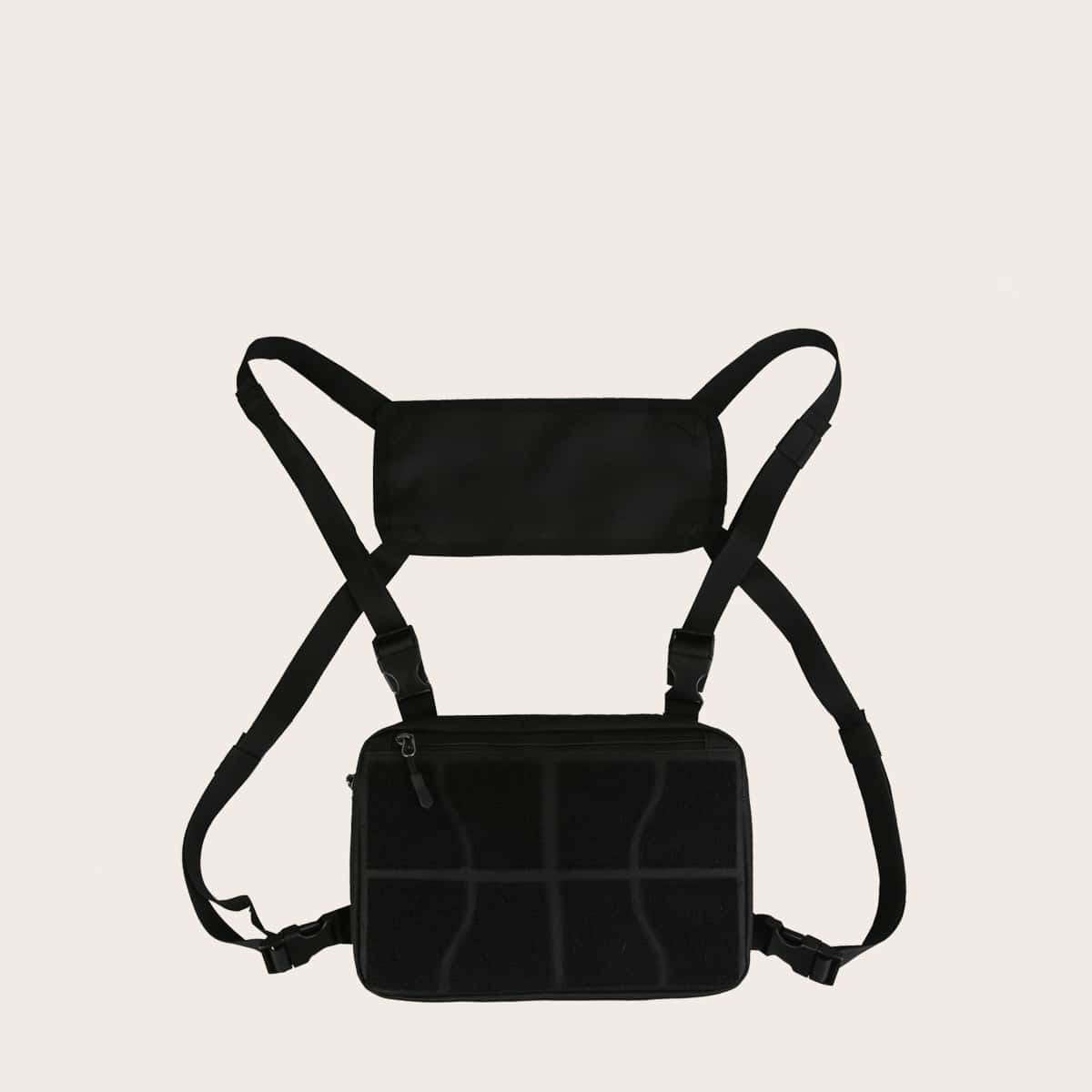 

Guys Geometric Pattern Vest Bag, Black