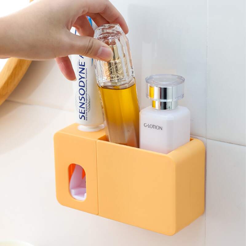 

1pc Multifunction Toothbrush Holder, Yellow