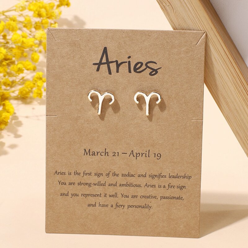 

Aries Stud Earrings, Gold