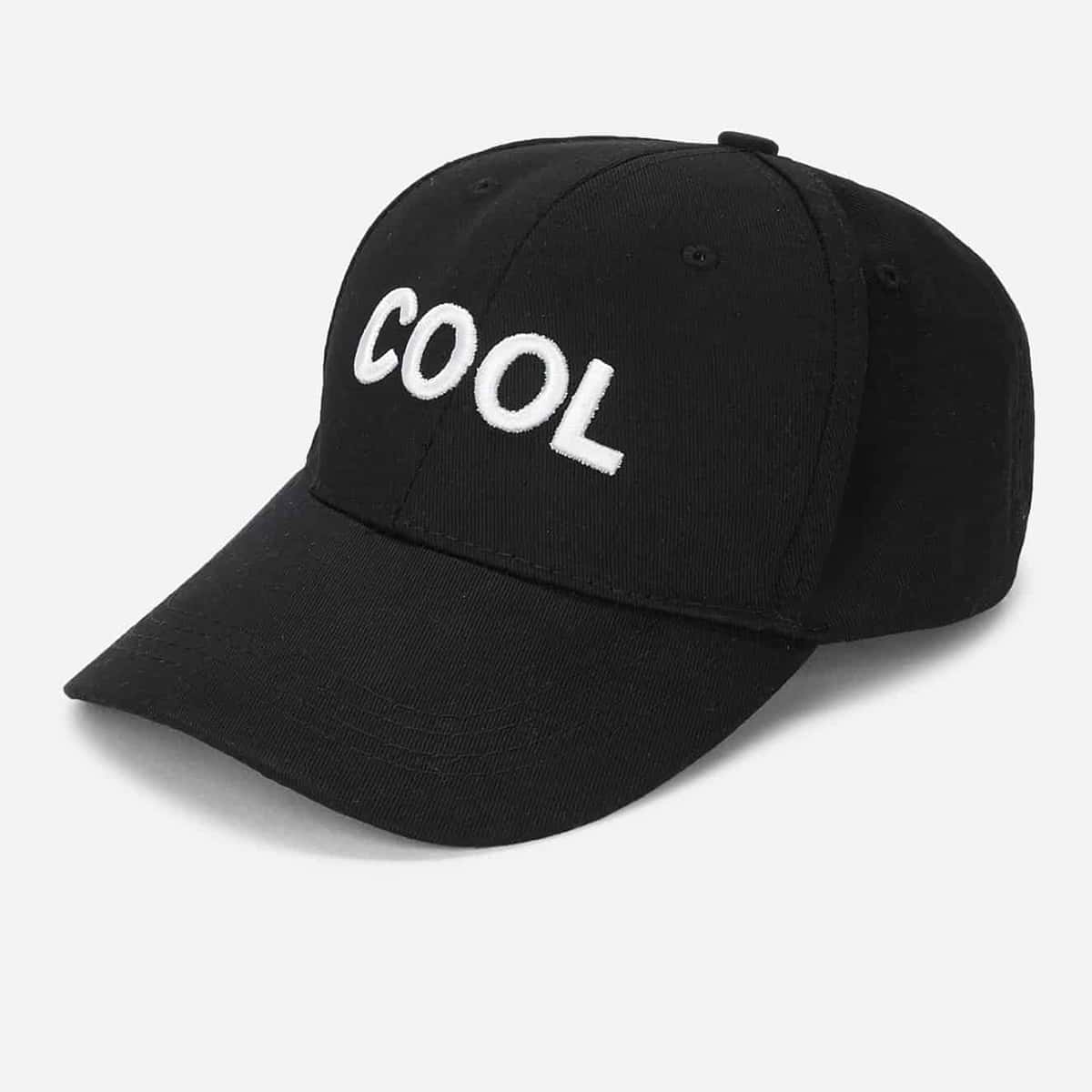 

Letter Embroidery Baseball Cap, Black