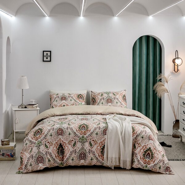 

Paisley Print Duvet Cover Set Without Filler, Multicolor