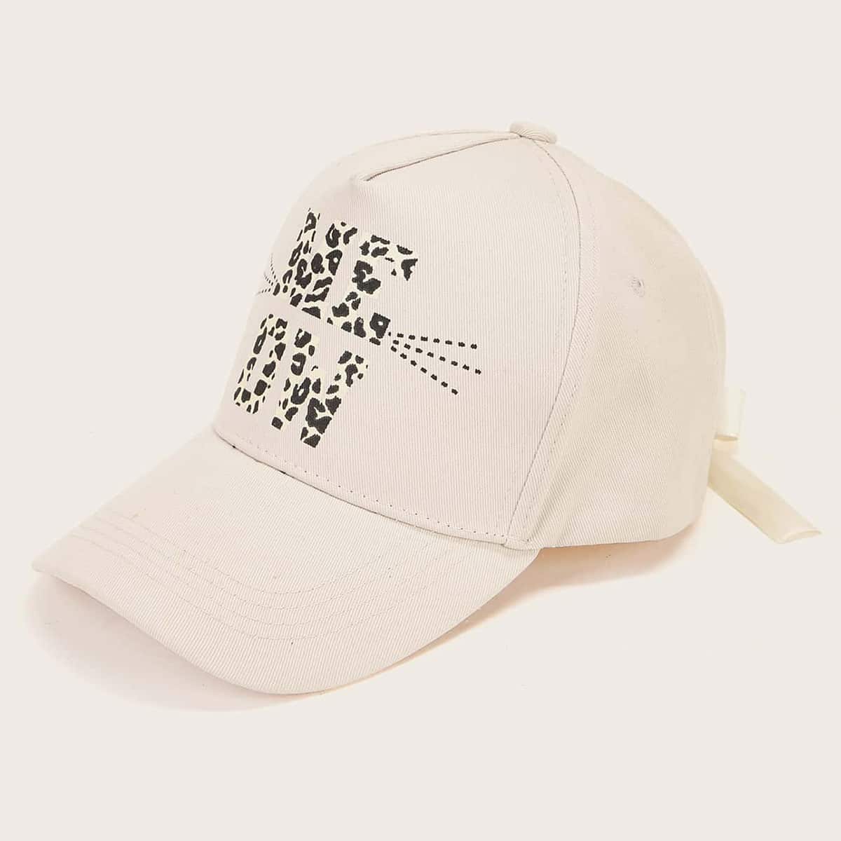 

Letter Pattern Baseball Cap, Beige