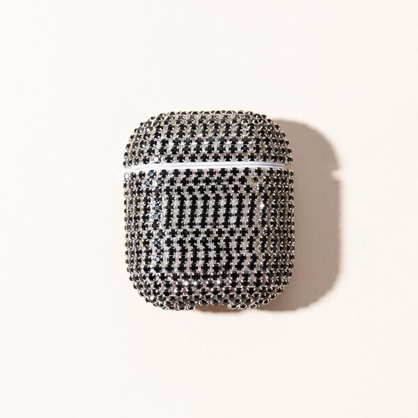 

Rhinestone Decor Airpods Case, Black