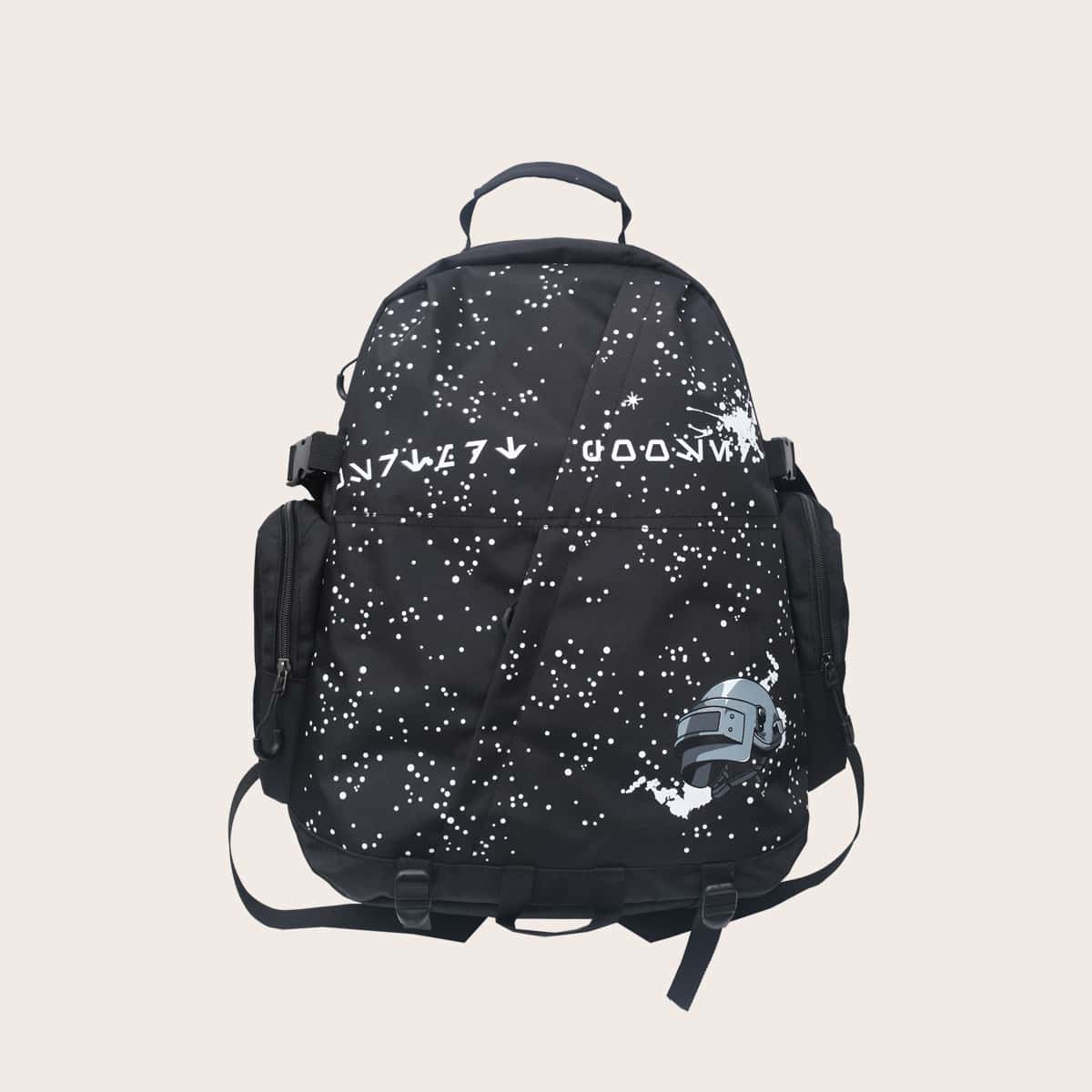 

Guys Large Capacity Graphic Backpack, Black
