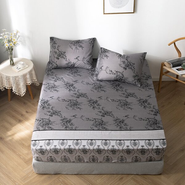 

Flower Print Fitted Sheet Set Without Filler, Multicolor