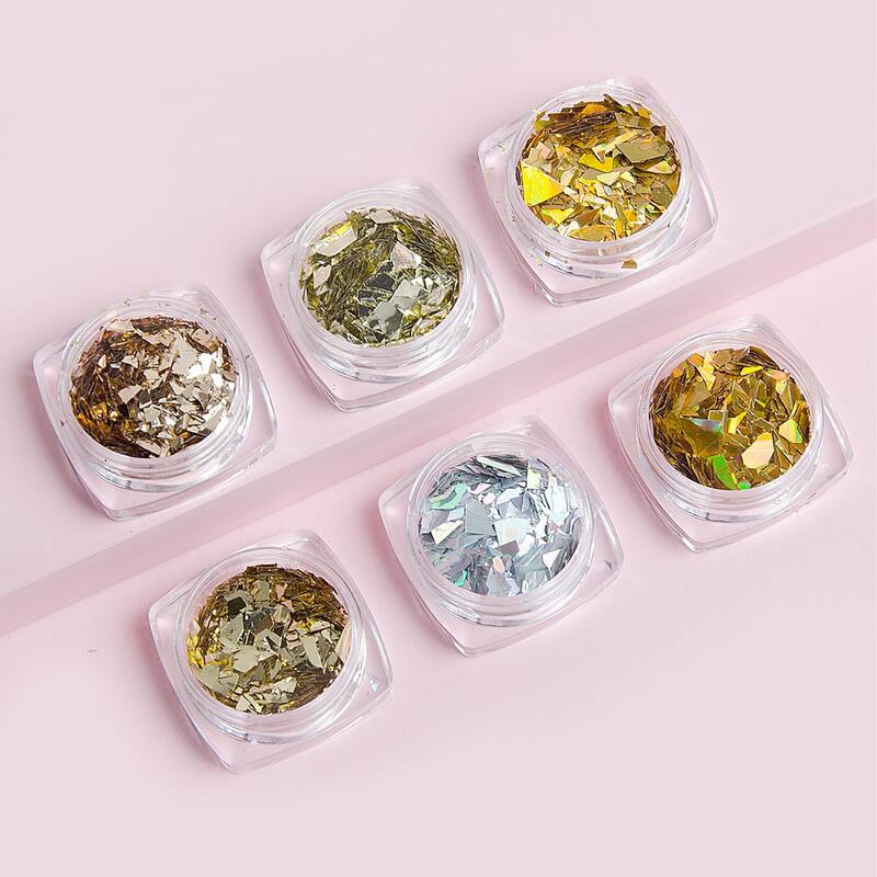 

6pcs Sequin Nail Art Decoration, Multicolor