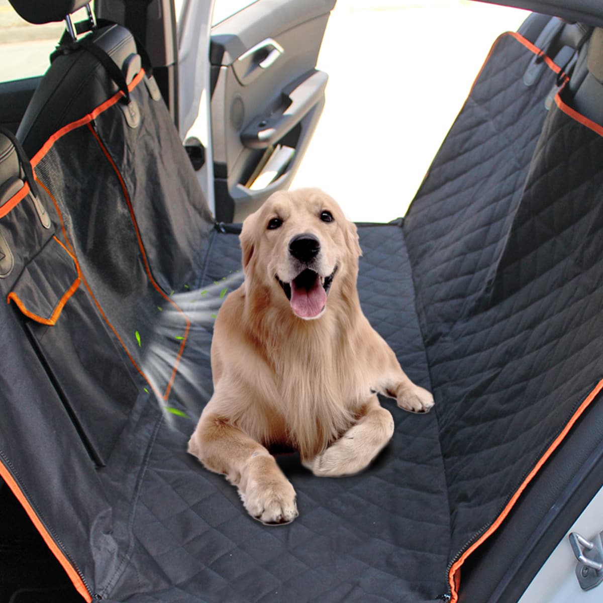 

1pc Quilted Pet Car Seat Mat, Black