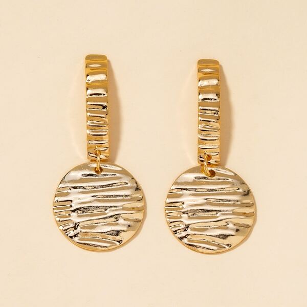 

Disc Charm Drop Earrings, Gold