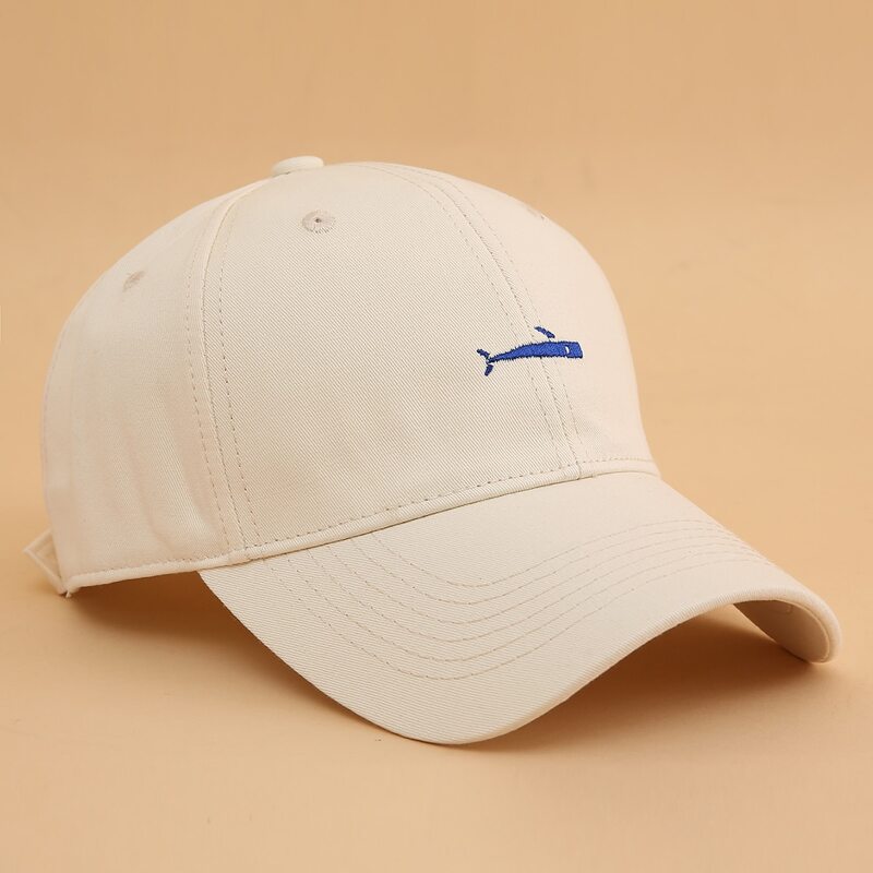 

Guys Fish Embroidery Baseball Cap, Beige