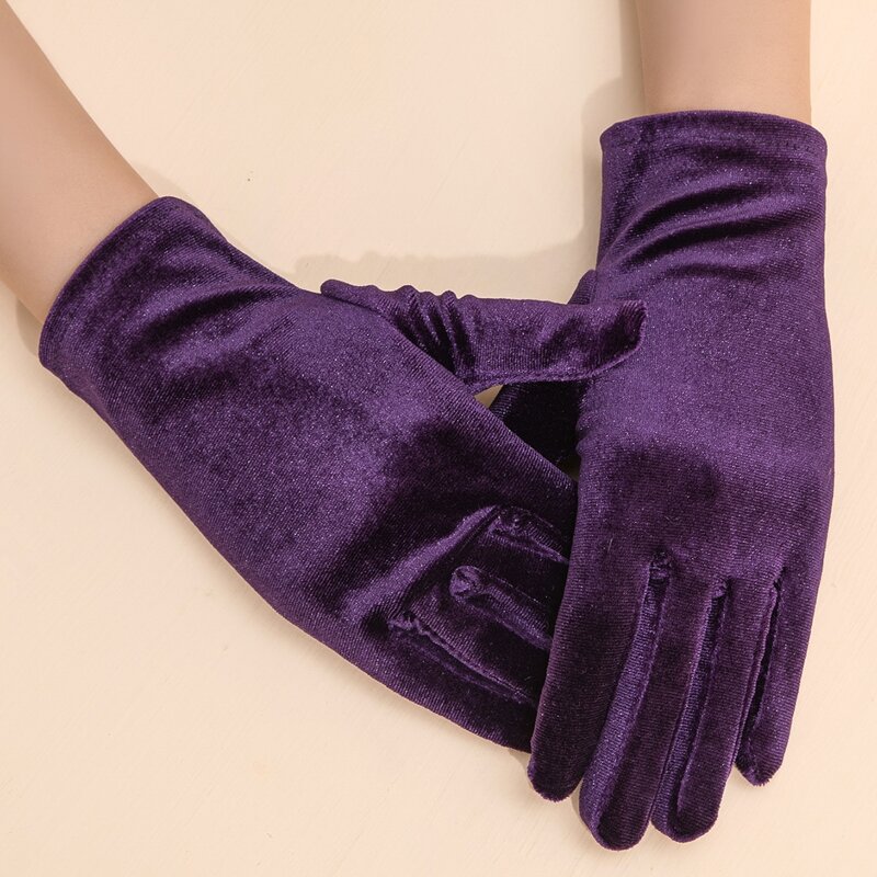 

Solid Velvet Gloves, Violet purple