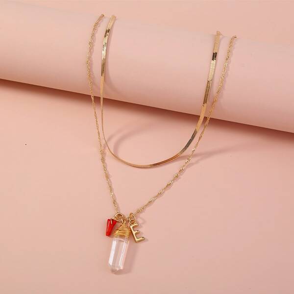 

Letter Charm Necklace, Gold
