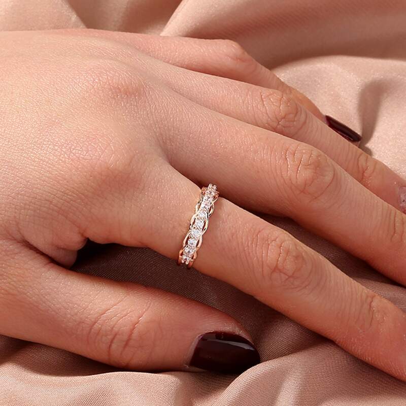 

Zircon Decor Ring, Rose gold