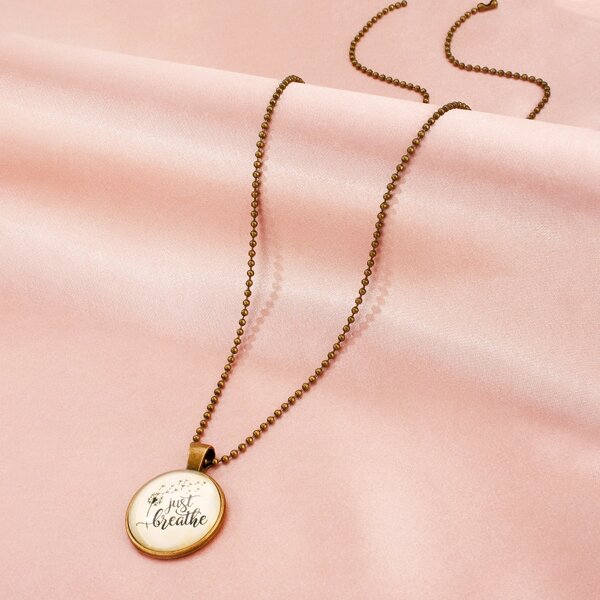 

Letter Graphic Round Charm Necklace, Bronze