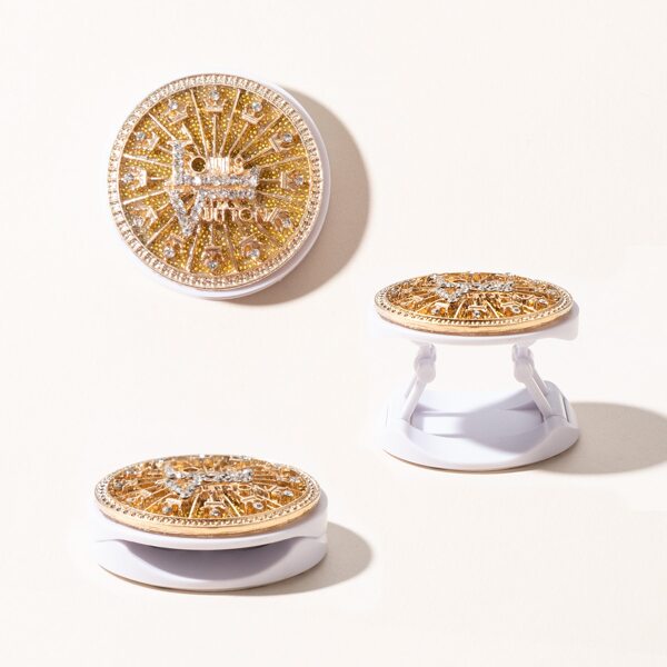 

1pc Rhinestone Decor Crown Pattern Pop-Out Phone Grip, Gold