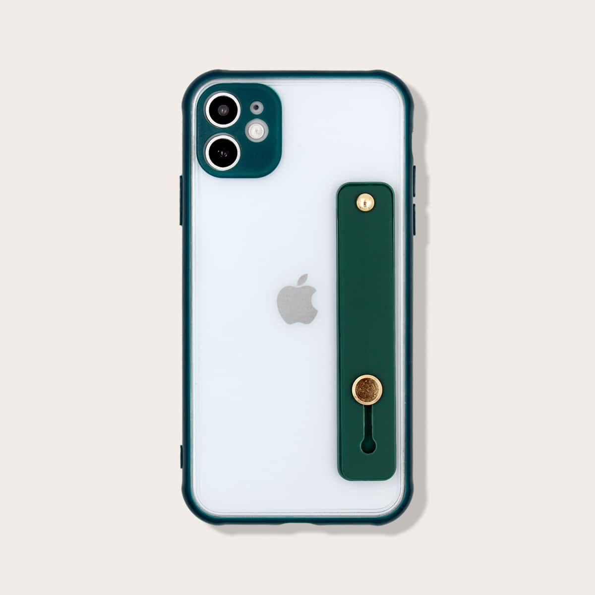 

Colorblock Holder Clear iPhone Case, Dark green