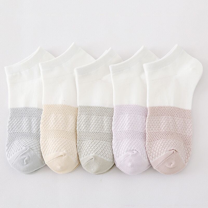 

5pairs Colorblock Ankle Socks, Multicolor