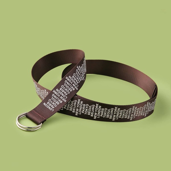 

Letter Graphic Tape Belt, Coffee brown