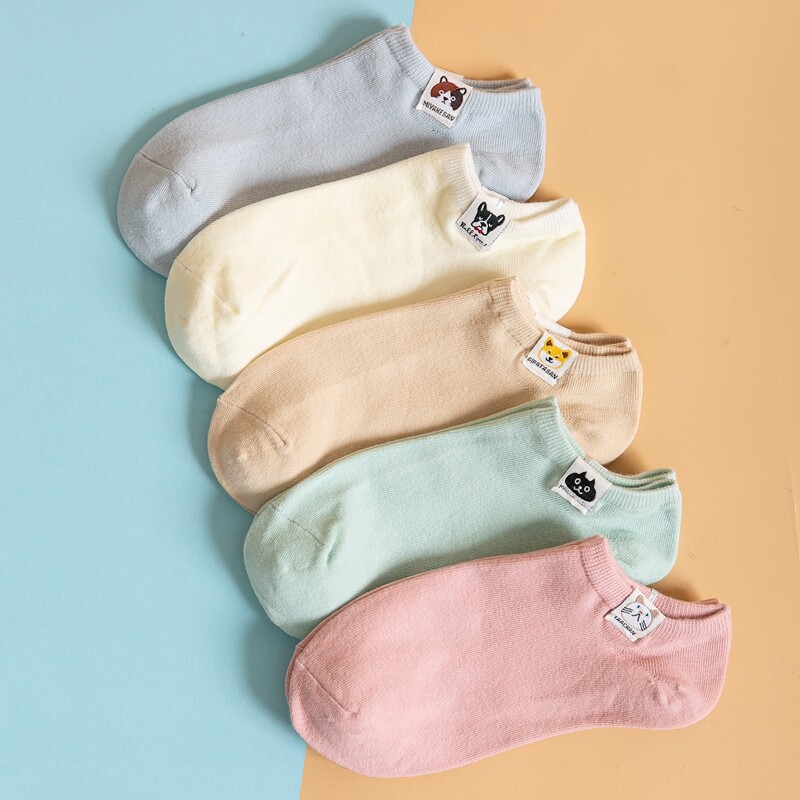 

5pairs Cartoon Ankle Socks, Multicolor