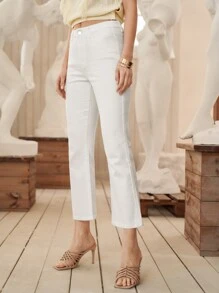 MOTF PREMIUM CROPPED BOOTCUT JEANS - White - View 7