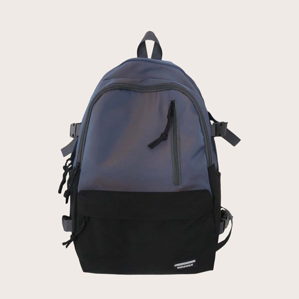 

Men Two Tone Zip Front Backpack, Grey