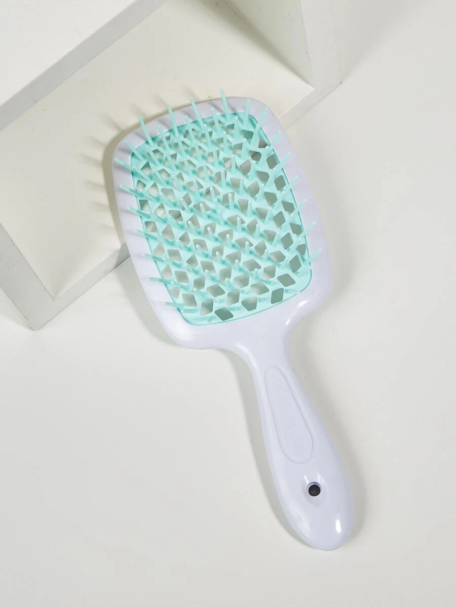 Peine hueco para peinado de peluquería, malla hueca, peine de doble uso húmedo y seco, 1 pieza, peine de cepillo de peinado conveniente, peine de peinado doméstico rosa, cepillo para el cabello/peine para el cabello - Verde - Ver 1