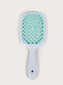 Peine hueco para peinado de peluquería, malla hueca, peine de doble uso húmedo y seco, 1 pieza, peine de cepillo de peinado conveniente, peine de peinado doméstico rosa, cepillo para el cabello/peine para el cabello - Verde - Ver 2