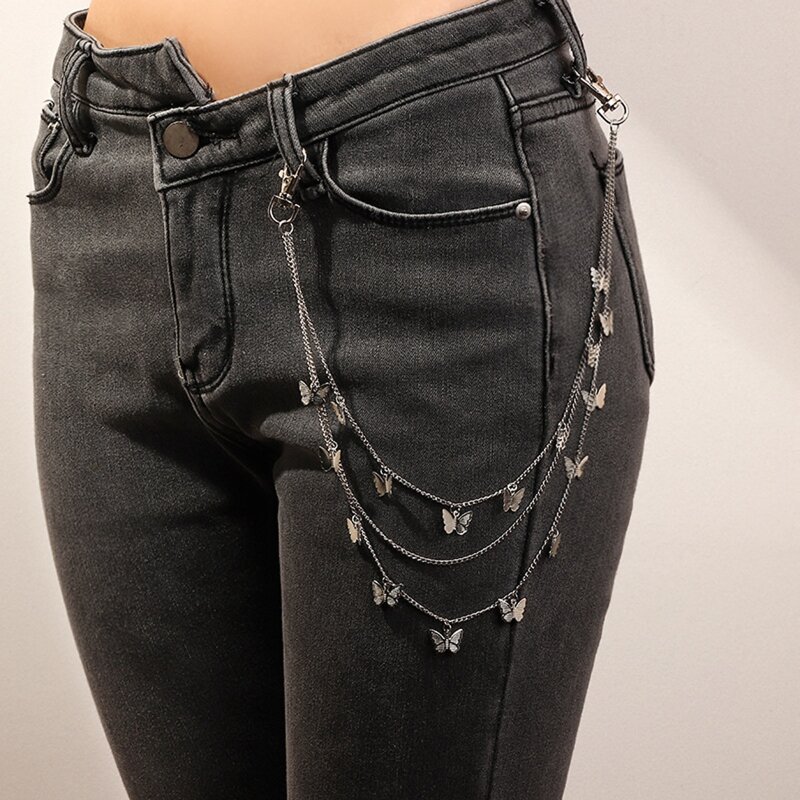 

Butterfly Layered Pants Chain, Silver