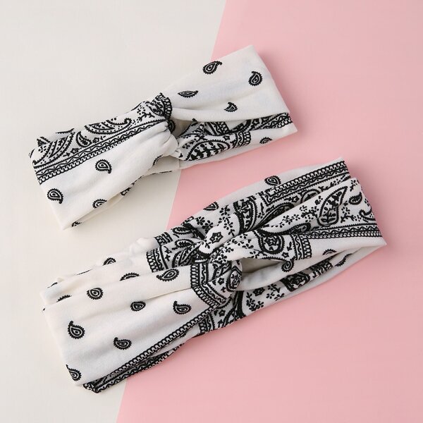 

2pcs Baby Paisley Pattern Headband, Multicolor