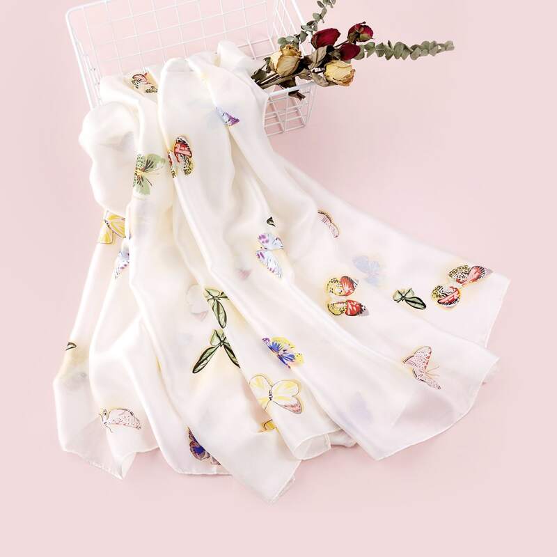 

Butterfly Pattern Scarf, White