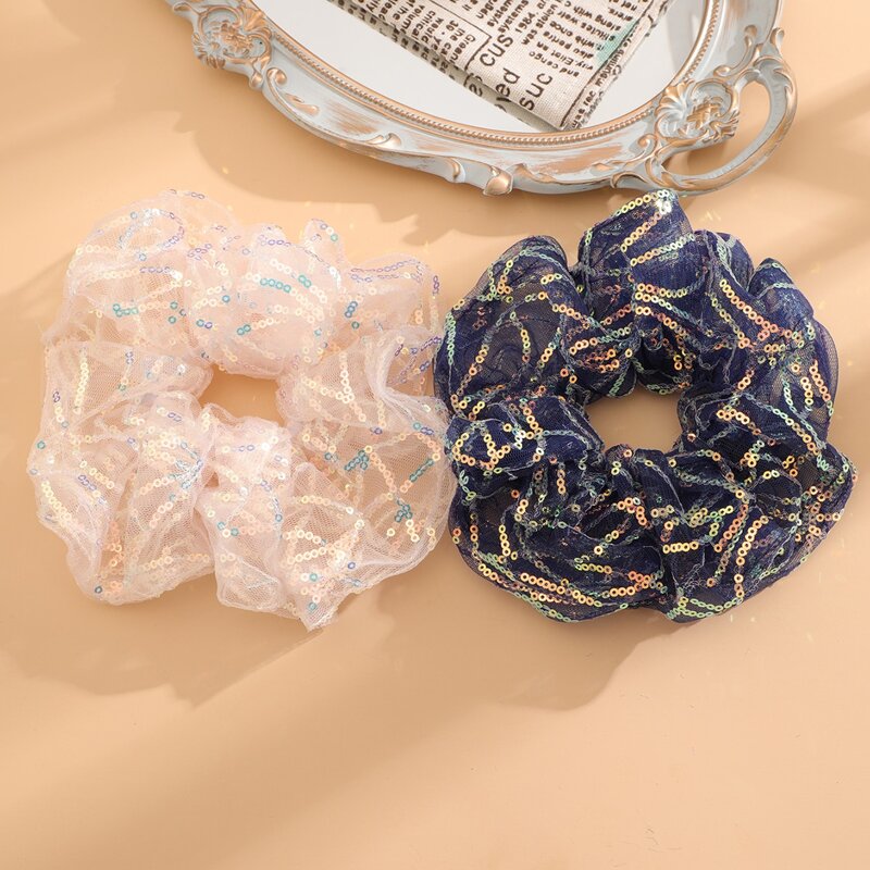 

2pcs Sequin Decor Scrunchies, Multicolor