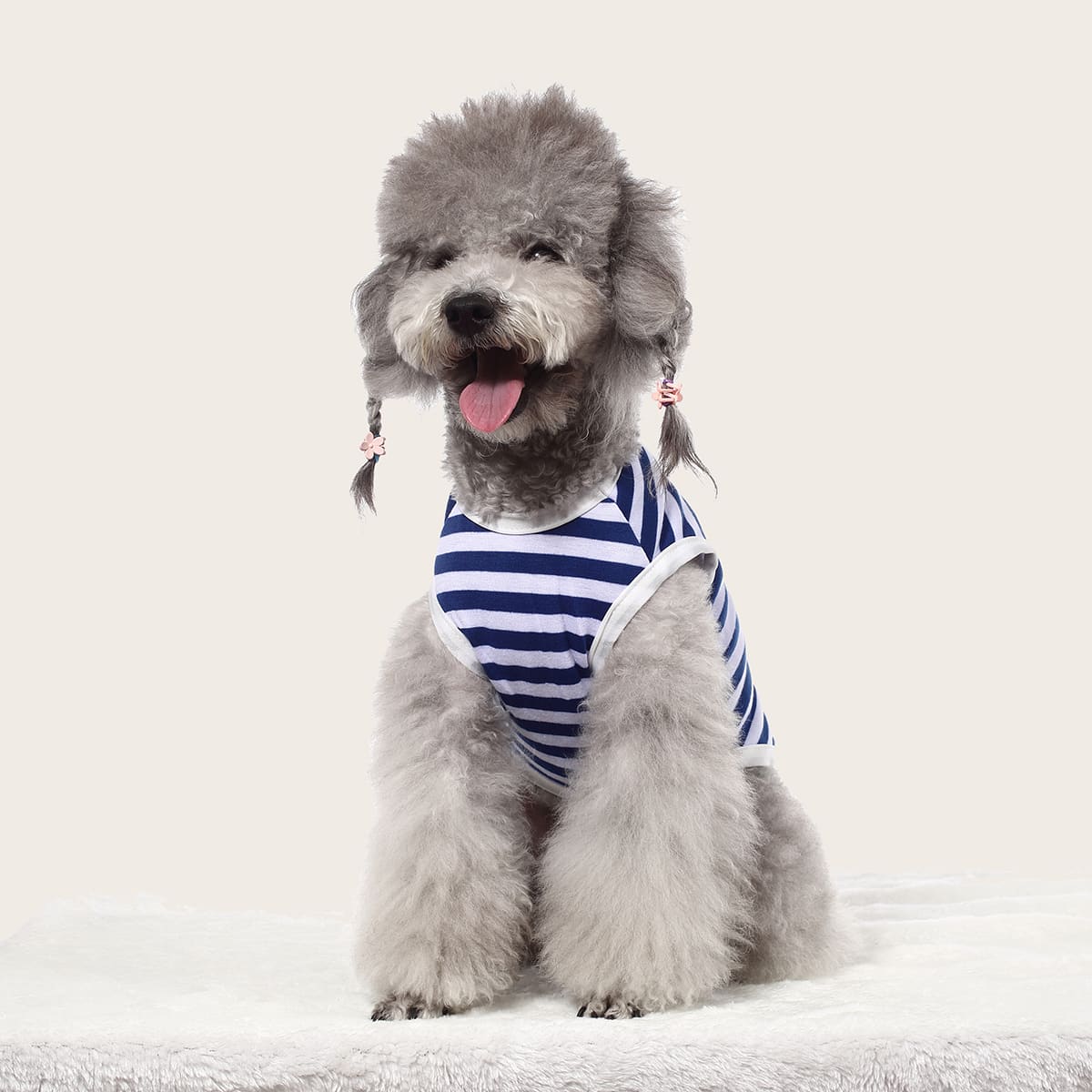 

Cartoon Graphic Striped Pet Tank, Multicolor