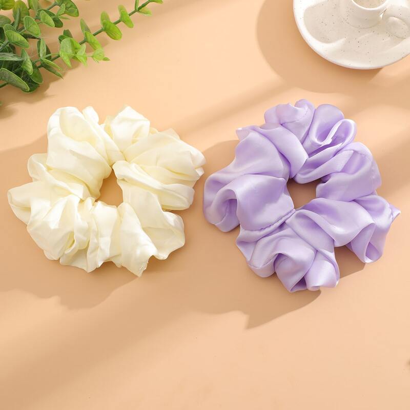 

2pcs Solid Scrunchies, Multicolor