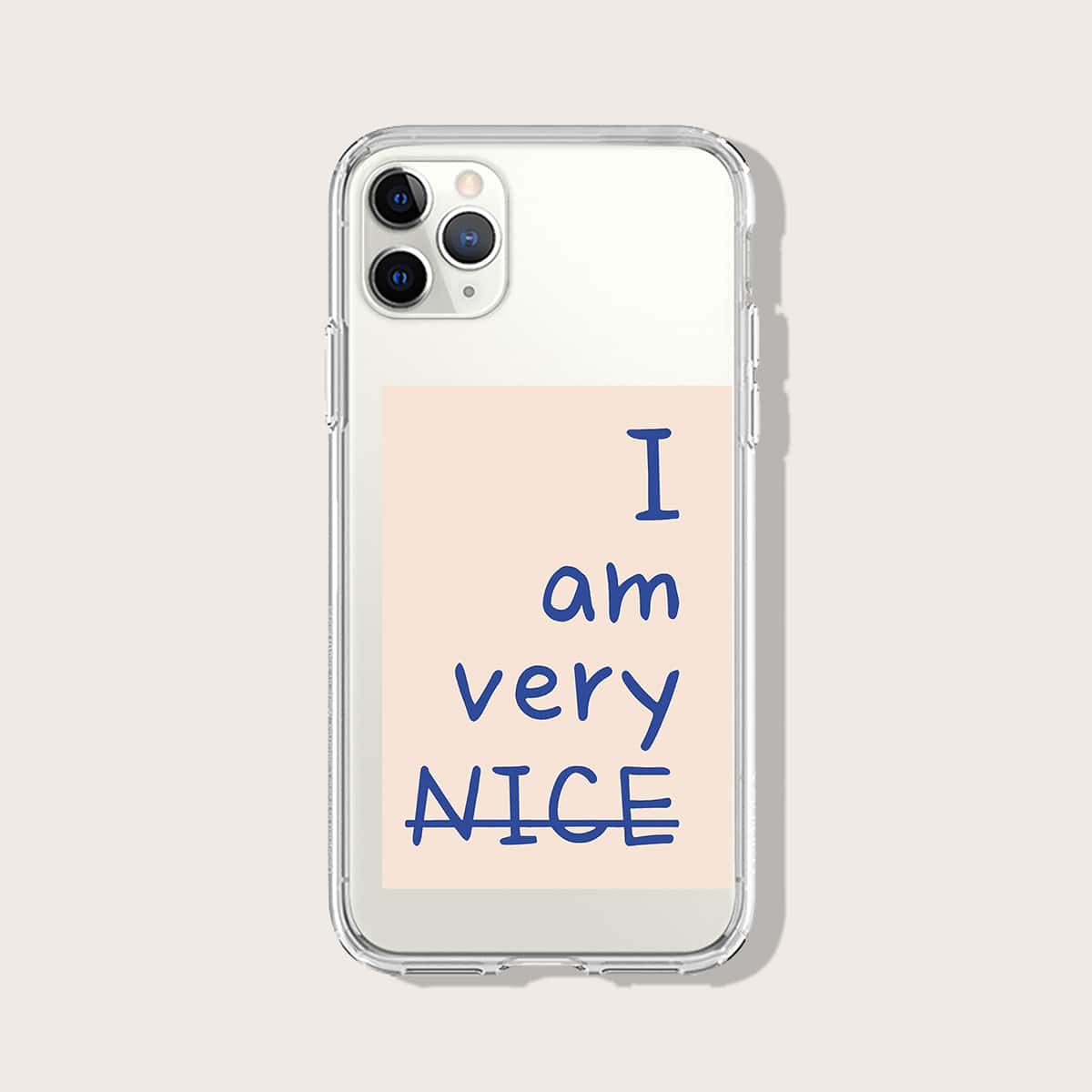 

Slogan Graphic iPhone Case, Clear