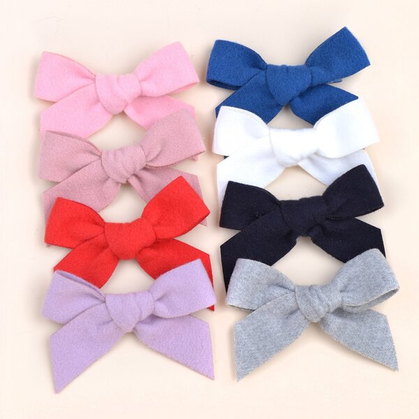 

8pcs Baby Bow Knot Decor Hair Clip, Multicolor
