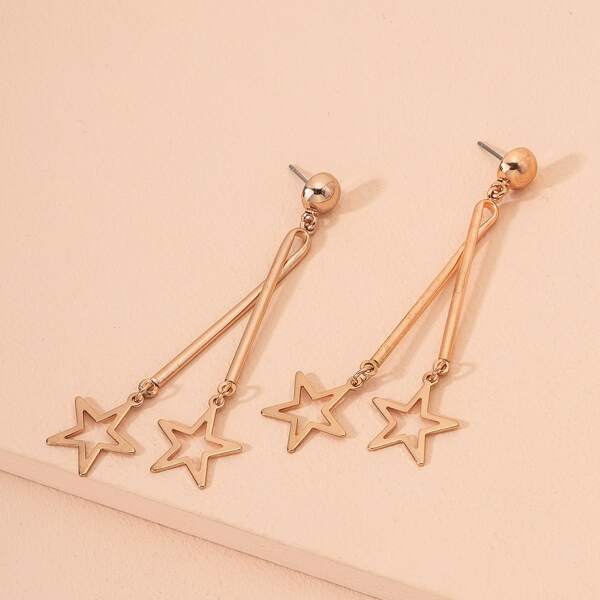 

Star Drop Earrings, Gold