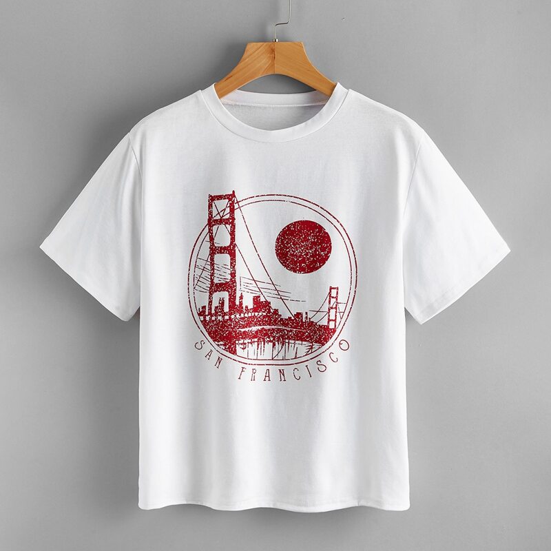 

Letter Sun & Bridge Graphic Tee, White