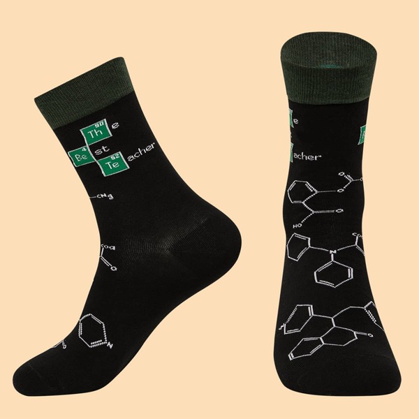 

Men Letter Graphic Socks, Black