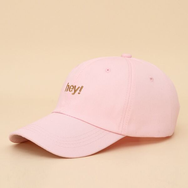 

Letter Embroidered Baseball Cap, Pink