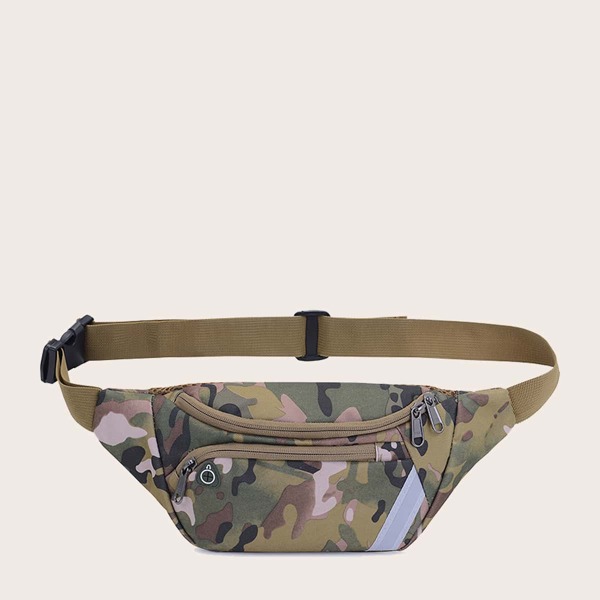 

Men Camo Print Fanny Pack, Multicolor
