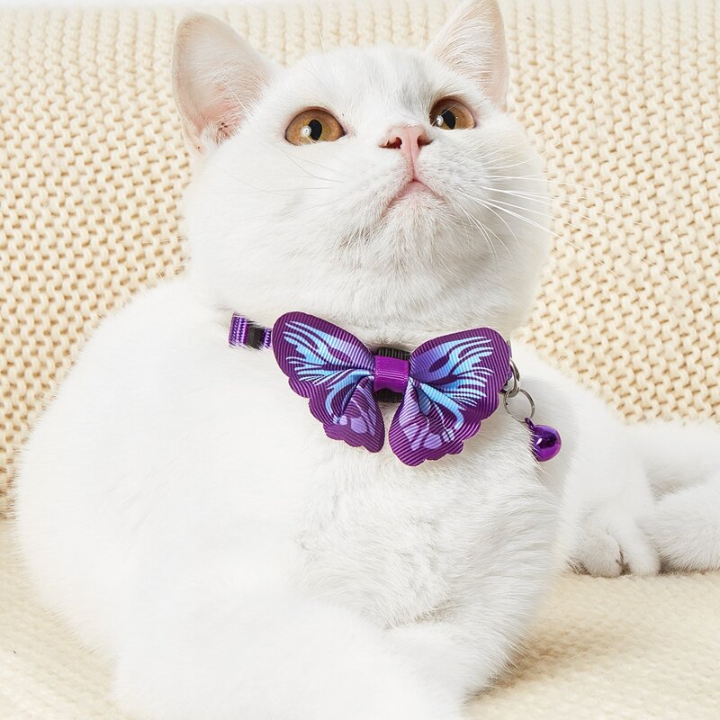 

Butterfly Decor Pet Collar, Purple