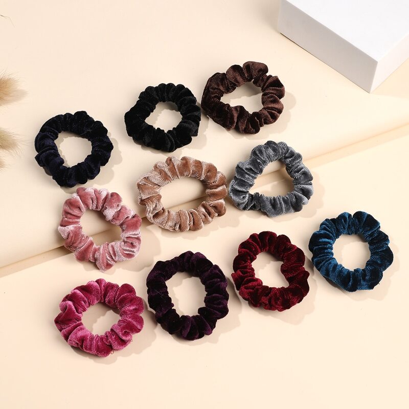 

10pcs Solid Scrunchies, Multicolor