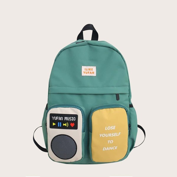 

Girls Color Block Backpack, Green