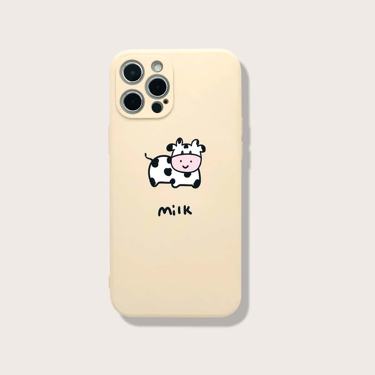 

Cartoon Cow iPhone Case, Beige